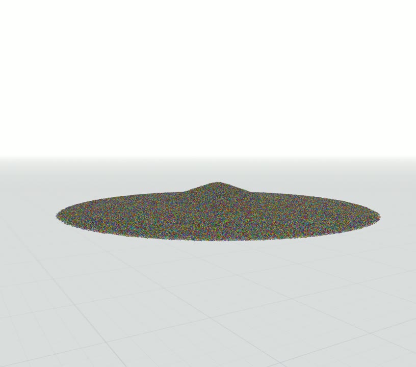 Large-scale particle settling